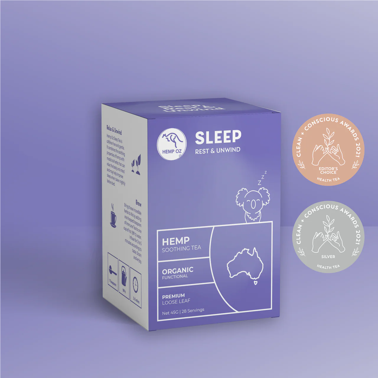 Hemp Oz Sleep Rest & Unwind Hemp Soothing Tea 45g